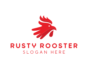 Red Rooster Hand logo design