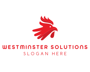 Red Rooster Hand logo design