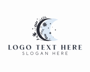 Floral - Floral Bohemian Moon logo design