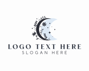 Art Studio - Floral Bohemian Moon logo design
