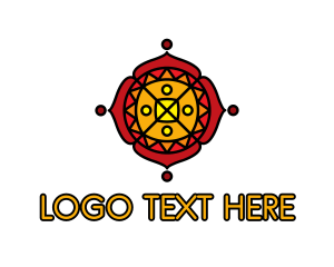 Badge - Hindu Spa Flower logo design