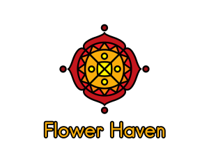 Hindu Spa Flower logo design