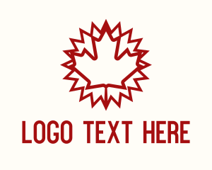 Red Canadian Leaf Monoline Logo