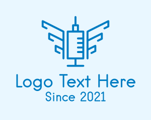 Blue - Medical Vaccine Wings logo design