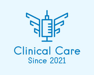 Medical Vaccine Wings logo design