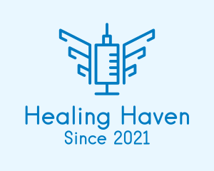 Cure - Medical Vaccine Wings logo design