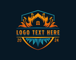 Air Conditioning - Fire Cooling HVAC logo design