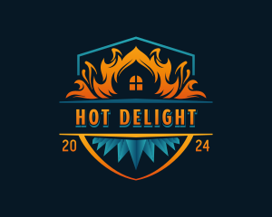 Fire Cooling HVAC logo design