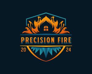 Fire Cooling HVAC logo design