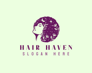 Hair - Curly Floral Hair logo design