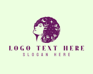 Curly Floral Hair Logo