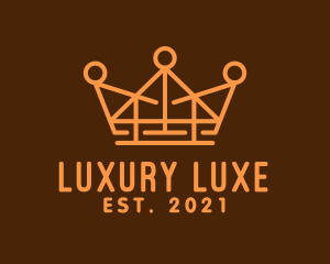 Orange Royal Luxury Crown  logo design