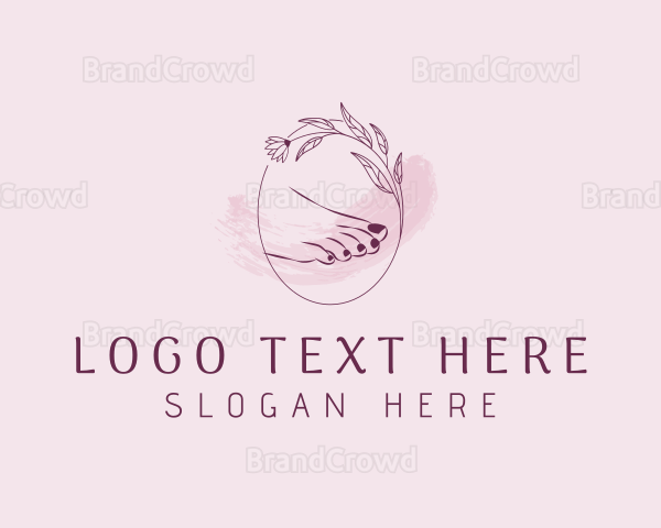 Pedicure Nail Floral Logo