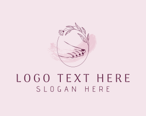 Foot - Pedicure Nail Floral logo design
