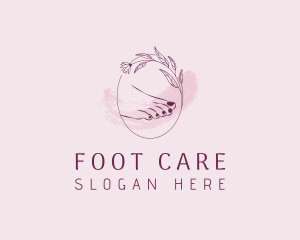 Pedicure Nail Floral logo design