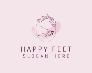 Foot - Pedicure Nail Floral logo design