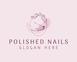 Pedicure Nail Floral logo design