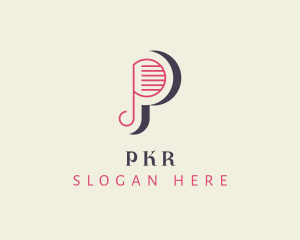 Pianist Musician Letter P logo design