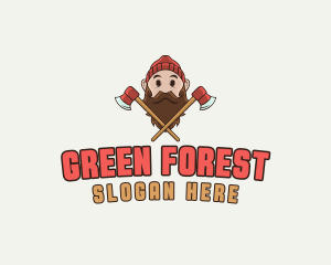 Lumberjack Wood Carpentry logo design