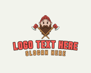 Lumberjack Wood Carpentry Logo