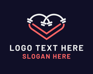 Weightlifting - Heart Dumbbell Workout logo design