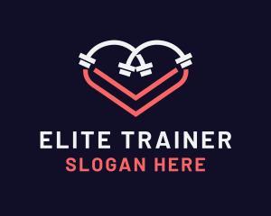 Heart Dumbbell Workout logo design