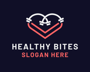 Heart Dumbbell Workout logo design