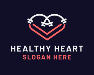 Heart Dumbbell Workout logo design