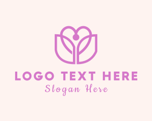 Cosmetic - Heart Tulip Flower logo design