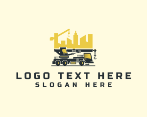 Truck - City Building Construction Crane logo design