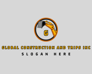 Construction Excavator Backhoe Logo