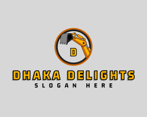 Construction Excavator Backhoe logo design