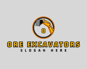 Construction Excavator Backhoe logo design