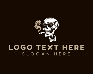 Skeleton - Skull Smoke Sunglasses logo design