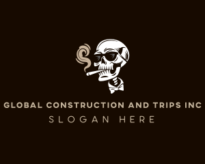 Halloween - Skull Smoke Sunglasses logo design