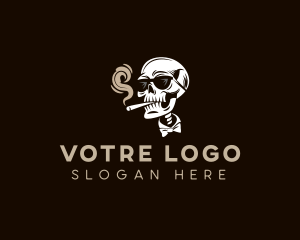 Skeleton - Skull Smoke Sunglasses logo design