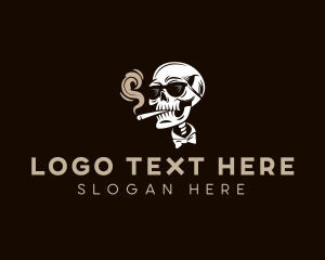 Vape - Skull Smoke Sunglasses logo design