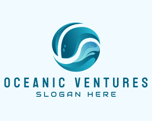 Ocean Wave Sphere logo design