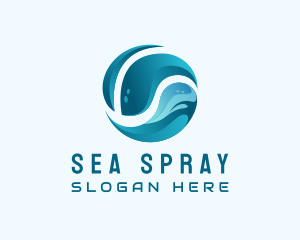 Ocean Wave Sphere logo design