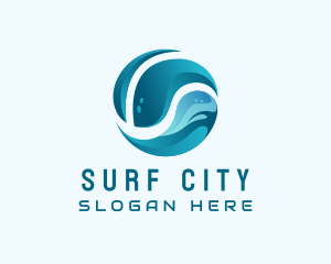 Ocean Wave Sphere logo design