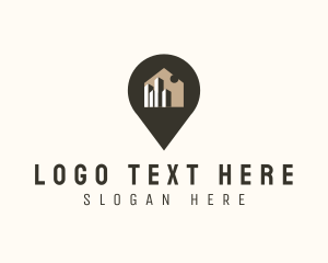 Urban Planning - Realty House Location Pin logo design