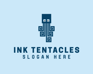 Tentacles - Game Squid Animal logo design
