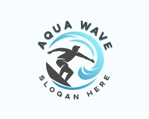 Surfing Wave Beachwear logo design