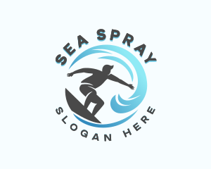 Surfing Wave Beachwear logo design