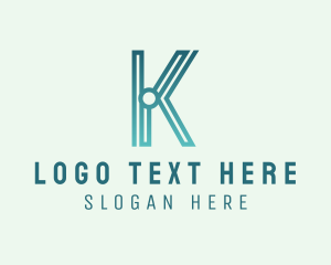 Social Media - Financial Network Letter K logo design