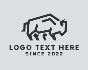 Meat Shop - Wild Bison Animal logo design