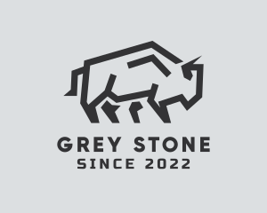 Grey - Wild Bison Animal logo design