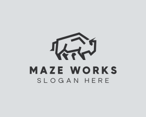 Wild Bison Animal logo design