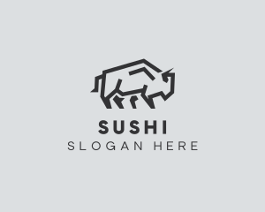 Wild Bison Animal logo design