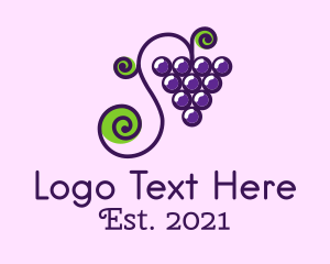 Fresh Fruit - Violet Grape Vine logo design